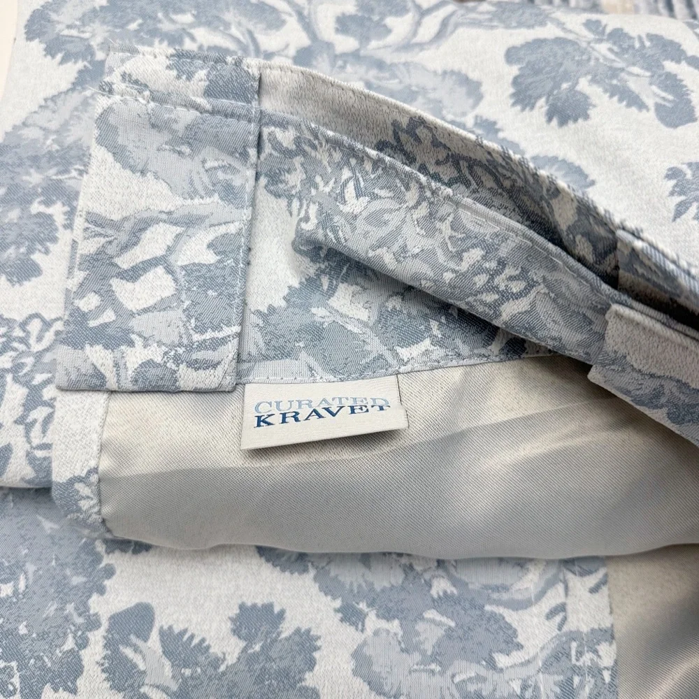 Curated Kravet Blue Toile Landscape Trees Set of 4 Curtain Panels 37x84 in. NEW